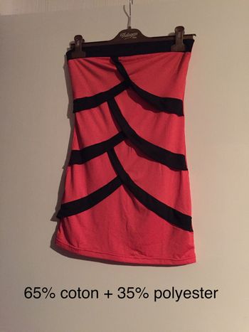 Robe sans bretelles corail