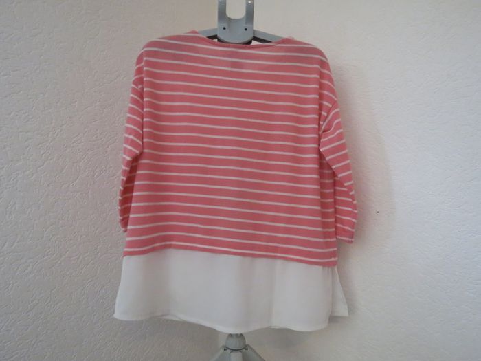 🌸 HAUT RAYÉ ROSE & BLANC – EFFET 2-EN-1 ULTRA TENDANCE 🌸 - photo numéro 7