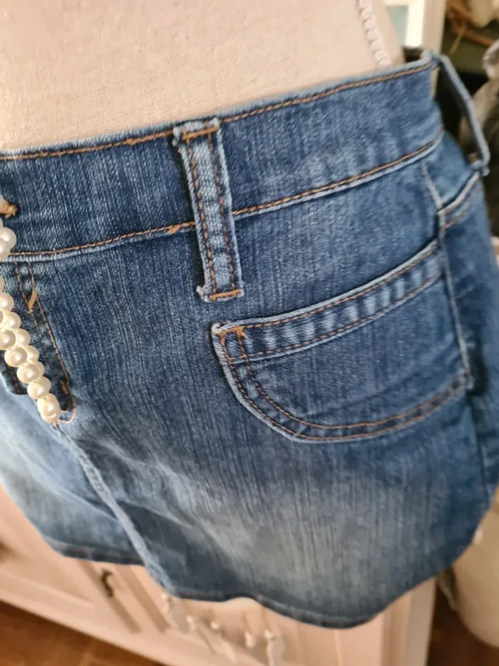Mini jupe en jeans Etam Taille 40 - photo numéro 2