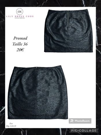 🖤 Jupe noire irisée Promod – Taille 36 SOLDÉ -50% 🖤