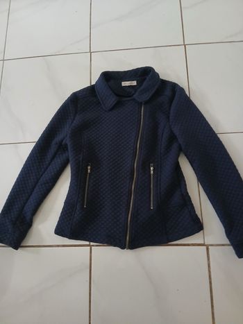 Veste fille en polyster taille 14 ans couleur bleu marine