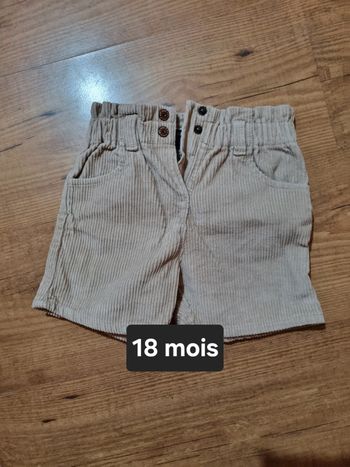 Short velours bébé fille