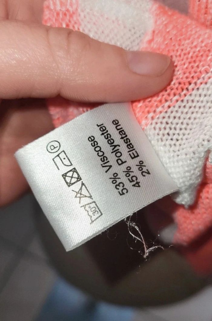 Pull à manches courtes rayé rose et blanc – Léger et élégant - photo numéro 7