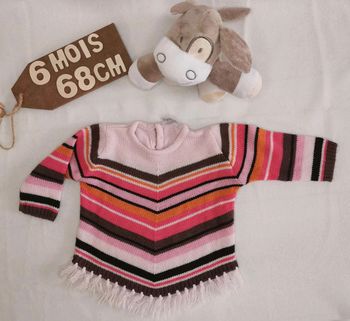 Pull  forme  poncho 👣  6mois/67cm