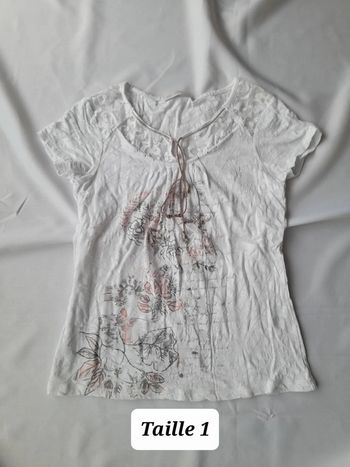 Très beau tee shirt manches courtes avec motif Taille 1