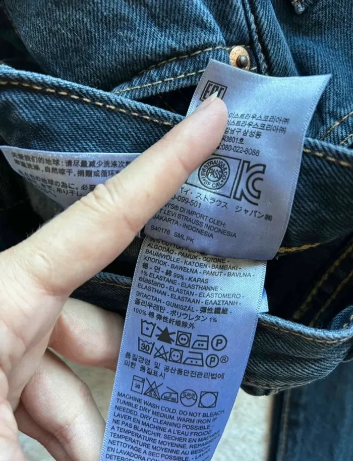 Jean levi’s lot 501 S bleu foncé homme coupe slim taille W28 38 M L32 - photo numéro 8