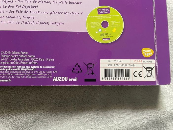 Livre musical avec CD Mes comptines de tous les jours, Auzou - photo numéro 13