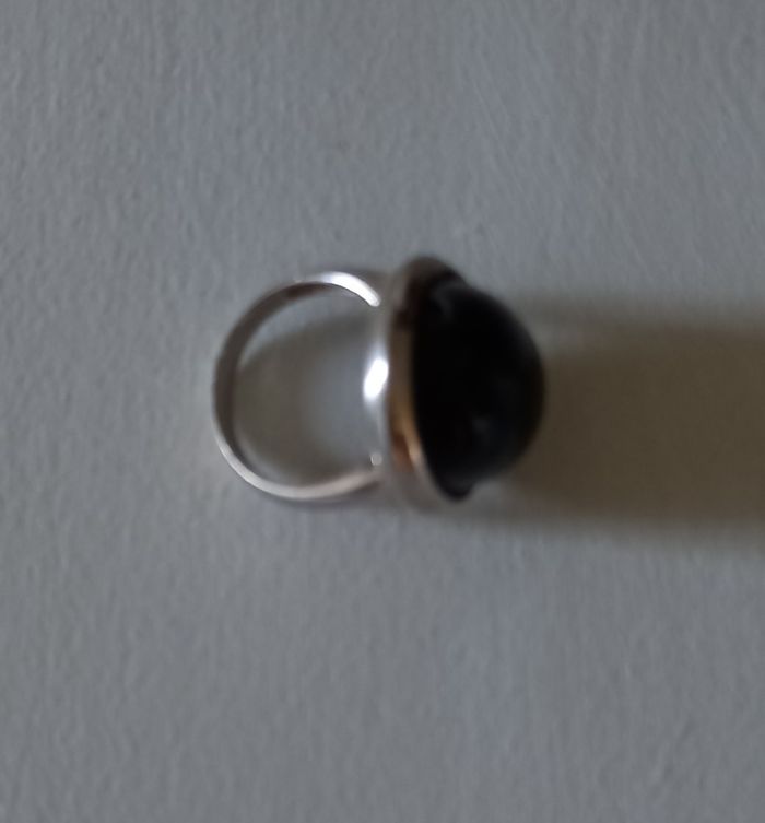 Bague argent pierre noire - photo numéro 3