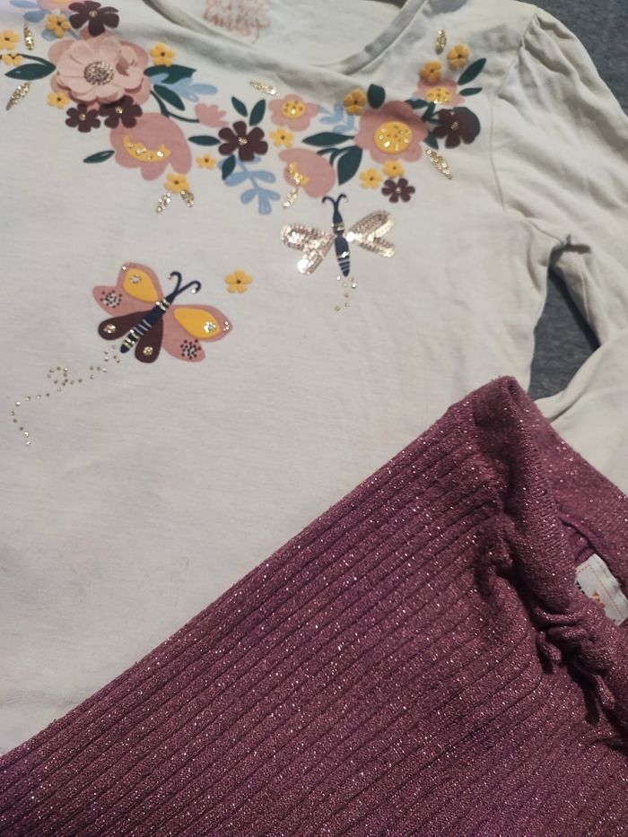 Ensemble t-shirt manche longue et legging épais côtelé taille 6 ans - photo numéro 4