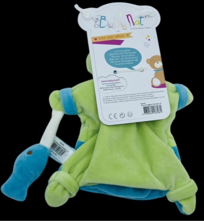 ❤️B3489 Doudou marionnette Grenouille  Zoé BABY NAT Babynat Adore Nager Vert - photo numéro 2