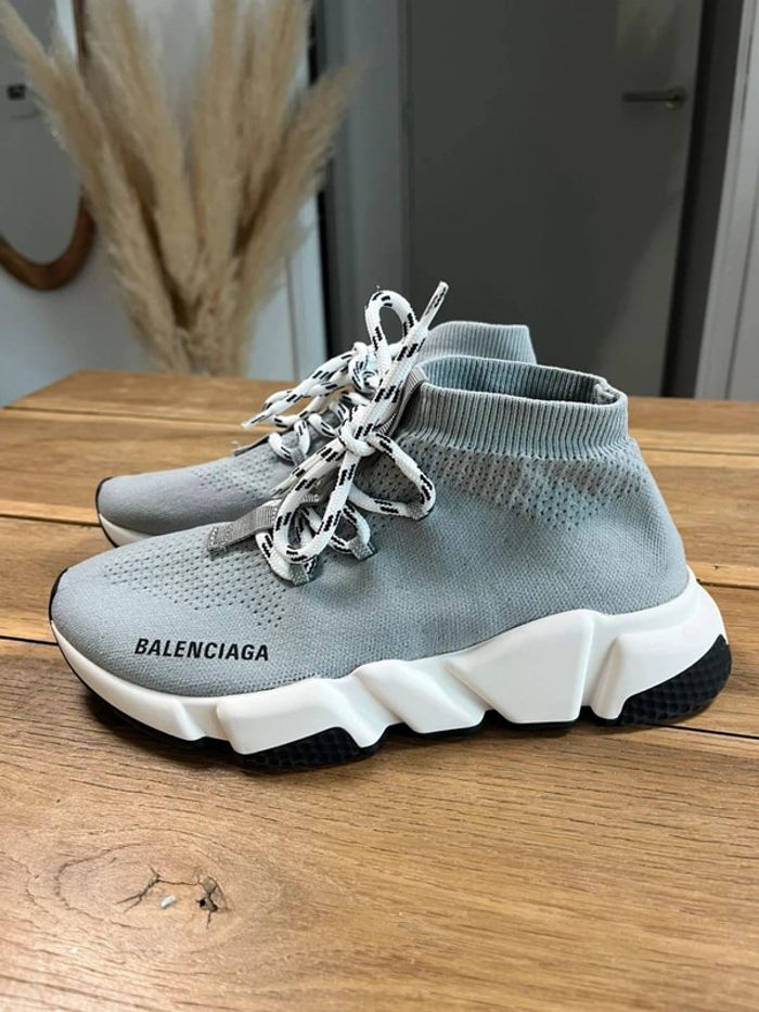 Balenciaga Speed Lace Up Trainer 'Grey' - photo numéro 3