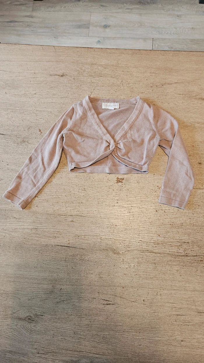 Boléro à manches longues beige foncé, Buissonnière, 6 ans, nickel - photo numéro 4