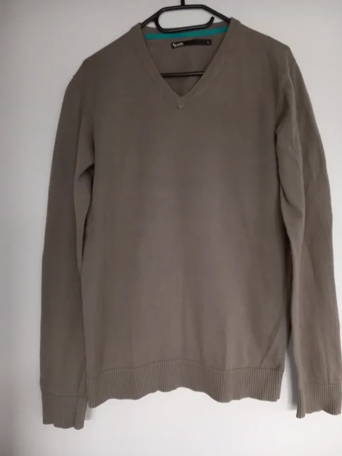 Pull kaki col V Jules