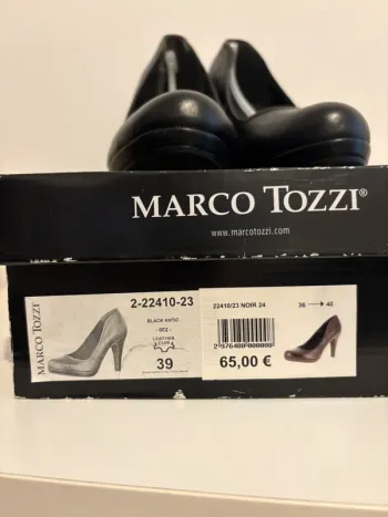 Escarpins noir cuir Marco tozzi