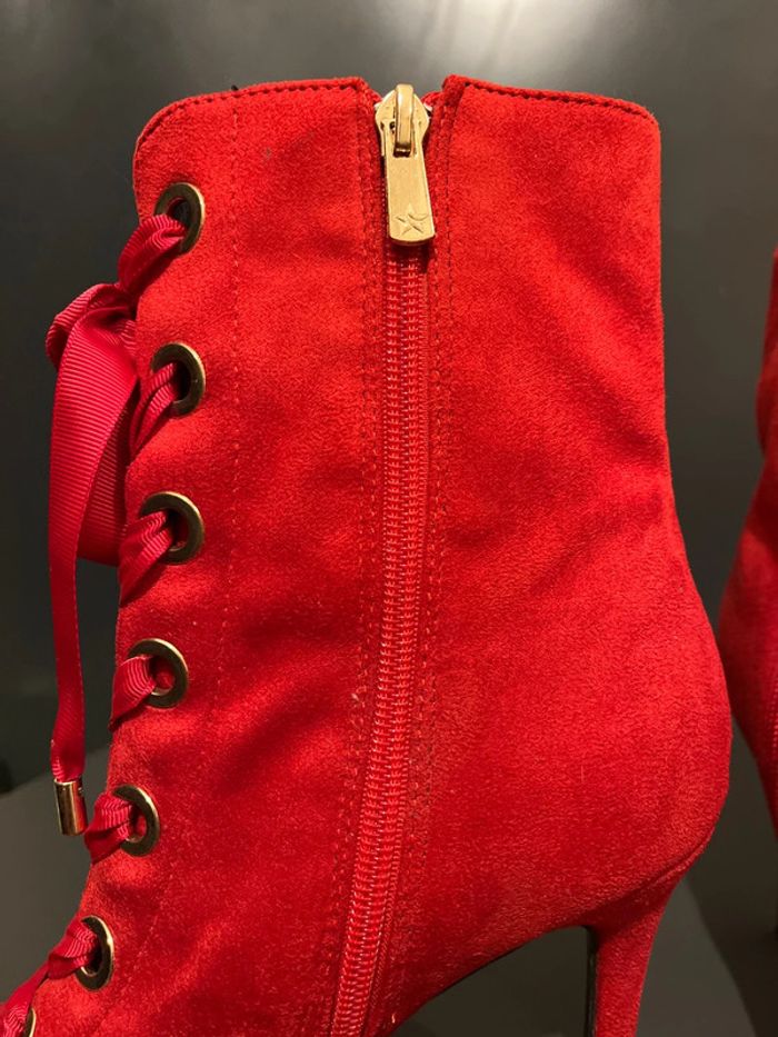 Magnifique bottines Primadonna rouge diabolique à lacets et fermeture éclair pointure 38 - photo numéro 5