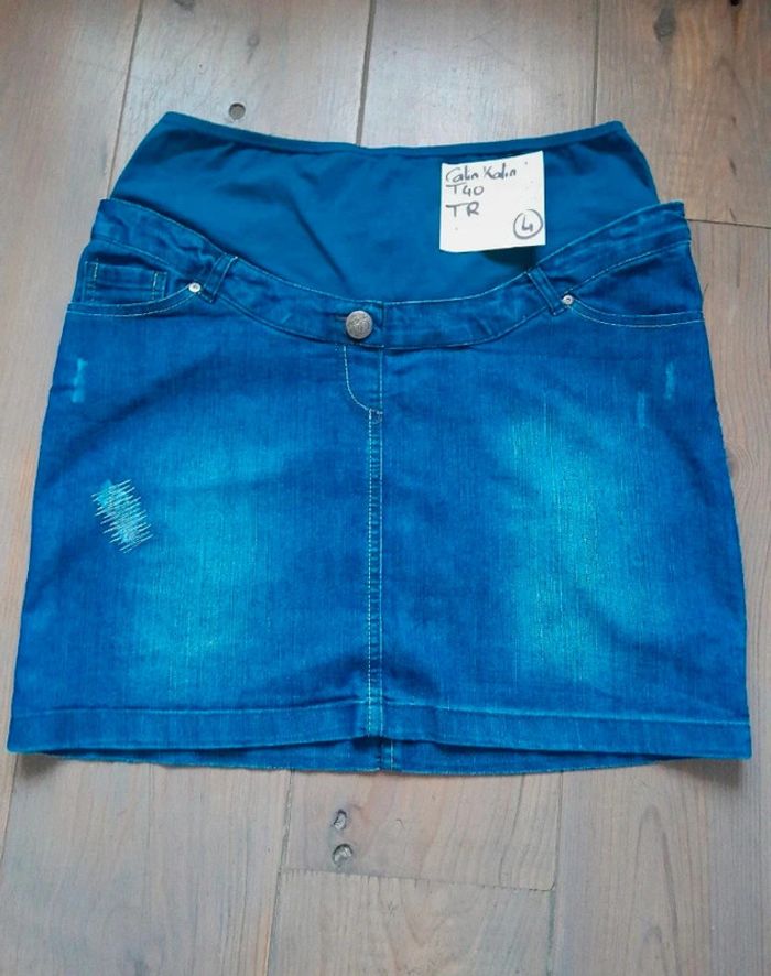 Jupe grossesse en jeans