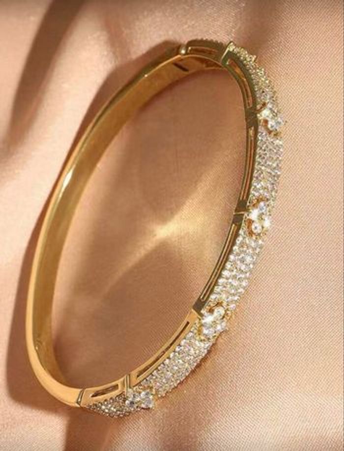 Bracelet de luxe italien trèfles plaqué or - photo numéro 2