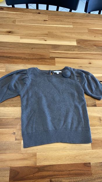 Pull gris manches courtes
