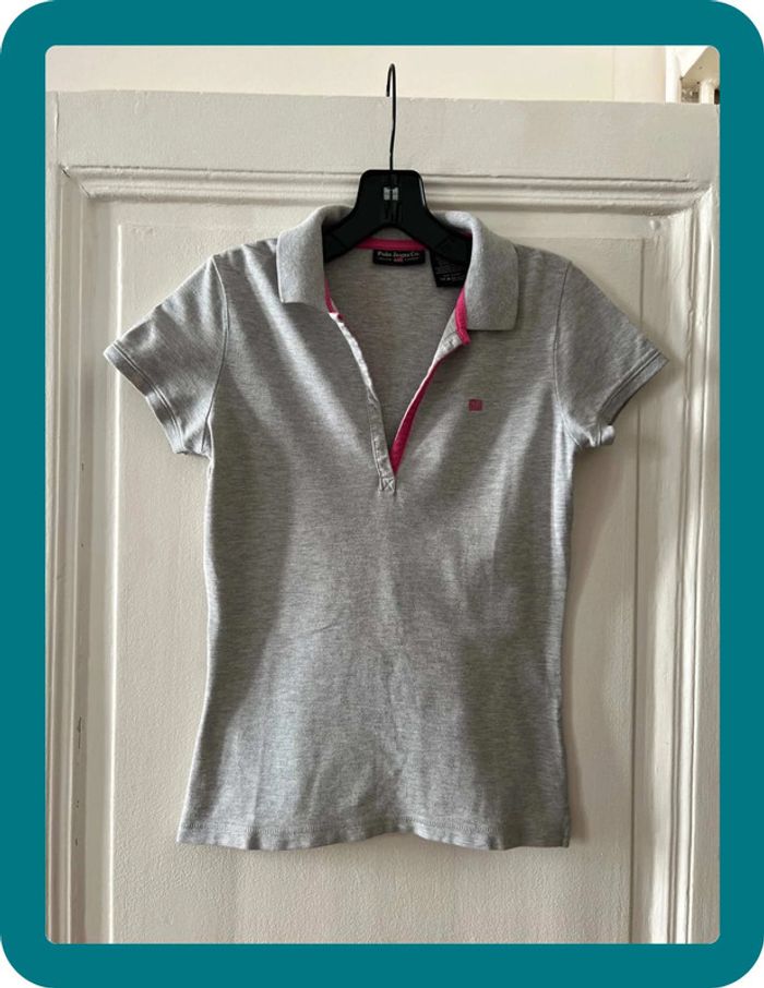 Polo manches courtes grand col V piqué de coton - Ralph Lauren