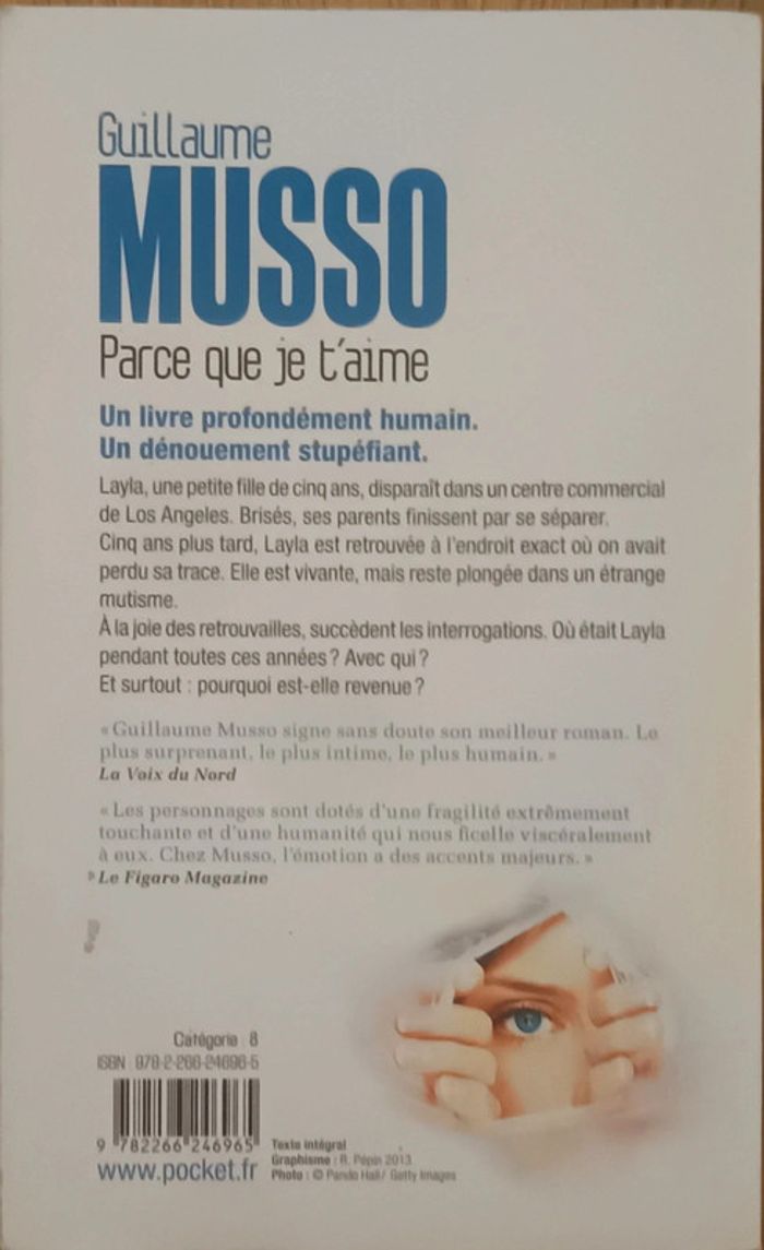 Livre Guillaume Musso - Parce que je t'aime - photo numéro 2
