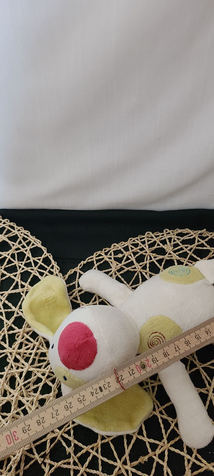 Peluche chien SUCRE D'ORGE cocard vert blanc et rouge spirales - photo numéro 2