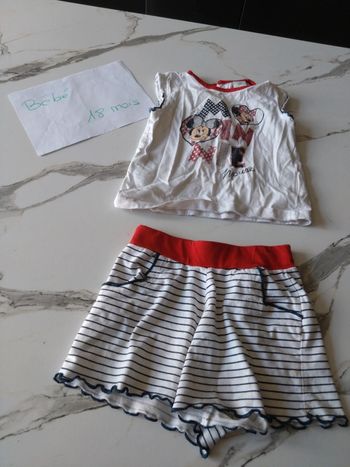 Ensemble short Disney bébé 18 mois