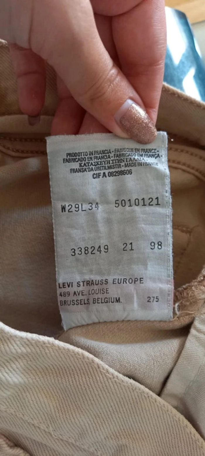 Jean évasé beige Levi's 501 W29 L34 - photo numéro 7