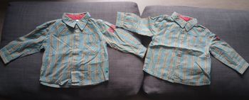 Lot 2 chemises longues manches 12/18mois=>80cm en TBE