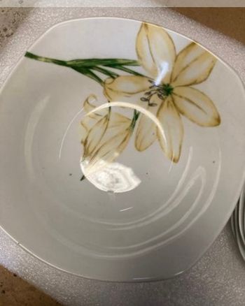 Service à vaisselle porcelaine 19 pièces blanche lys