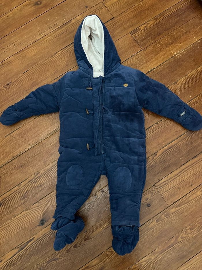 Combinaison Cadet Rousselle bleue velours 18 mois