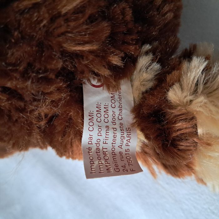 Peluche doudou raton laveur marron panda roux Hauteur 23 cm Marque Peeko Vintage - photo numéro 10