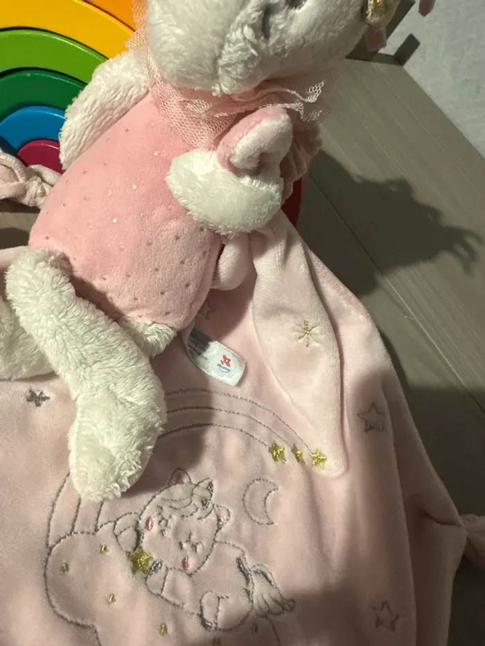 Doudou Licorne rose blanc mouchoir Lili Nicotoy SIMBA - photo numéro 3