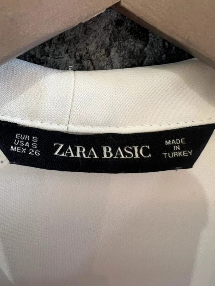 Blouse blanche femme Zara taille S Blusa blanca mujer Camicetta bianca donna Weiße Bluse Damen - photo numéro 4