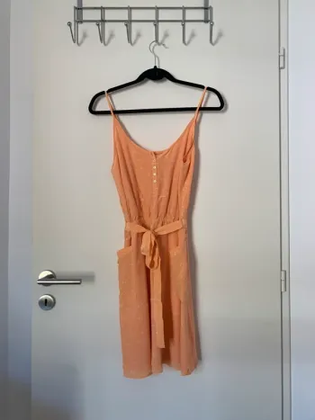 Robe à bretelle orange en soie Sud Express taille M