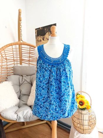 Blouse en coton imprimée fleurs