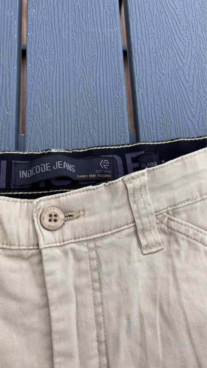 Short en jean Indicode beige taille XL homme - photo numéro 3