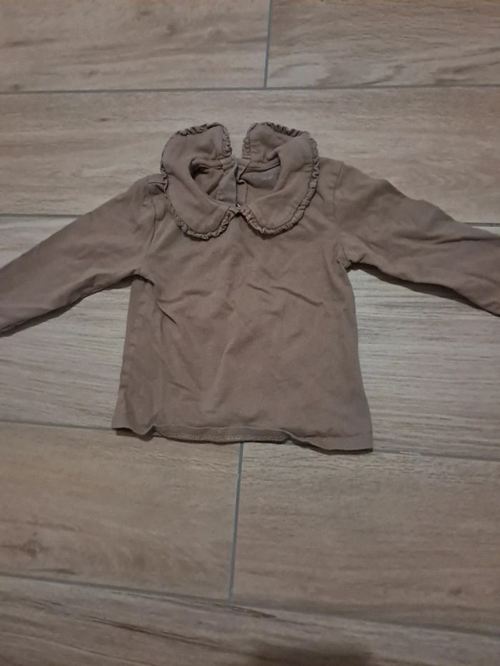 Haut manches longues camel 12 mois vertbaudet