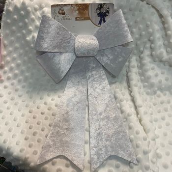 Grand nœud en velours blanc – déco de Noël