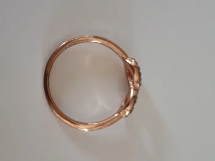 Jolie bague fine couleur or rosé infini avec strass taille 57 - photo numéro 3