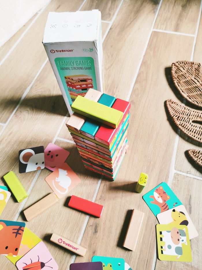 🗼Jeu de dextérité tour/ blocs de construction en bois 2 en 1 marque Top Bright - photo numéro 3
