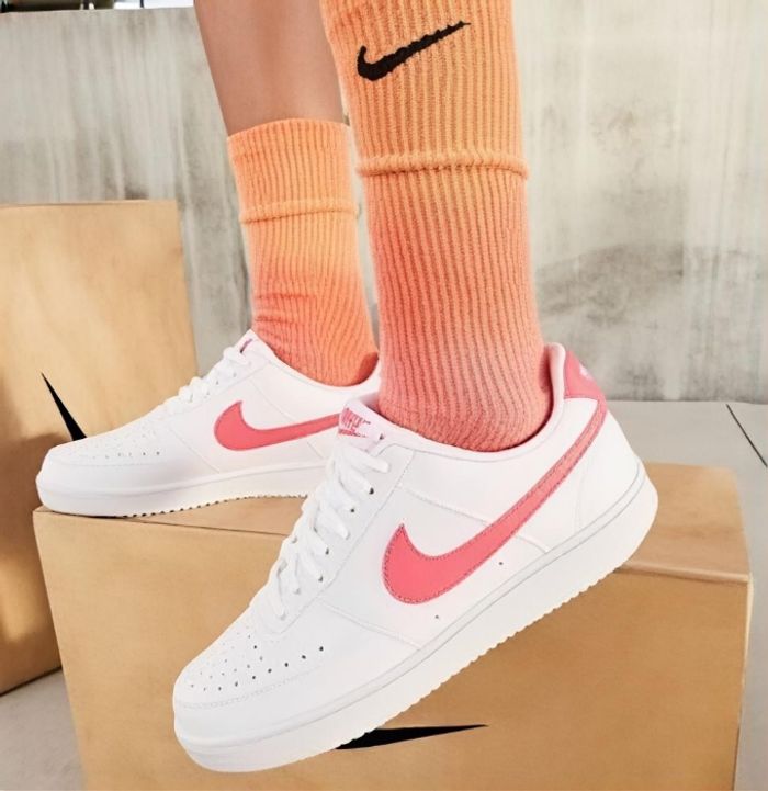Nike - Court Vision- Baskets - Blanc et corail marin - photo numéro 7