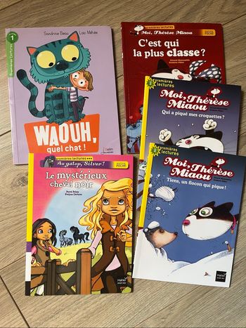 Lot de livres premières lectures: chat, cheval 6-7ans hatier jeunesse