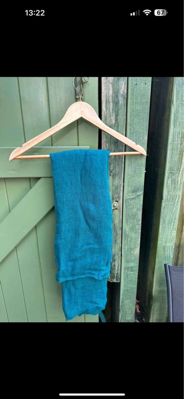 Écharpe en laine bleu - photo numéro 4