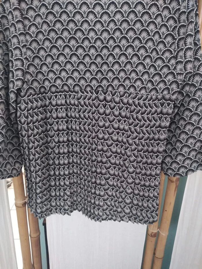 Blouse manches 3quart v code noir taille s - photo numéro 3