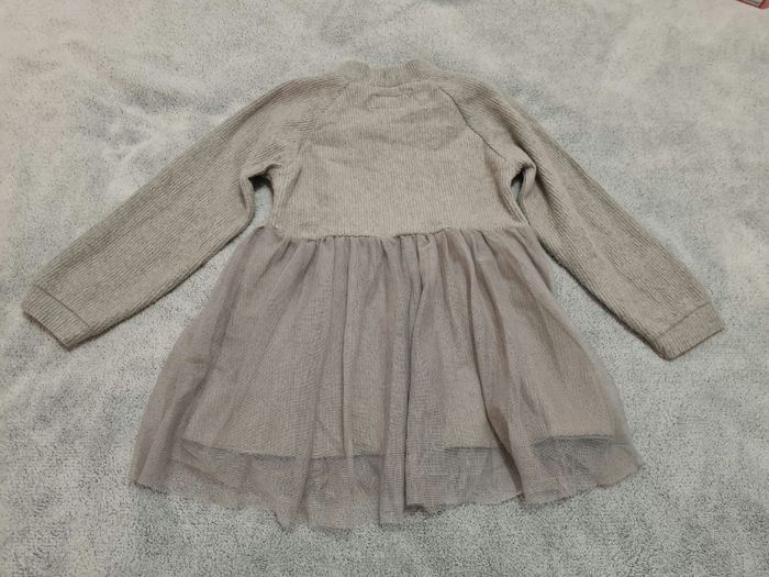 Robe hiver grise bi-matière  fille 4 ans - photo numéro 2