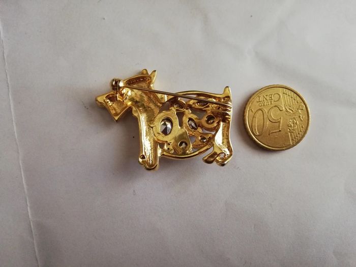 Magnifique broche vintage fox a strass - photo numéro 2