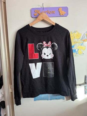 Pull noir à motifs Minnie, taille Xs, marque Disney 