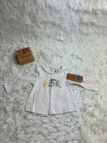 T-shirt manches longues tape à l œil taille 1 mois