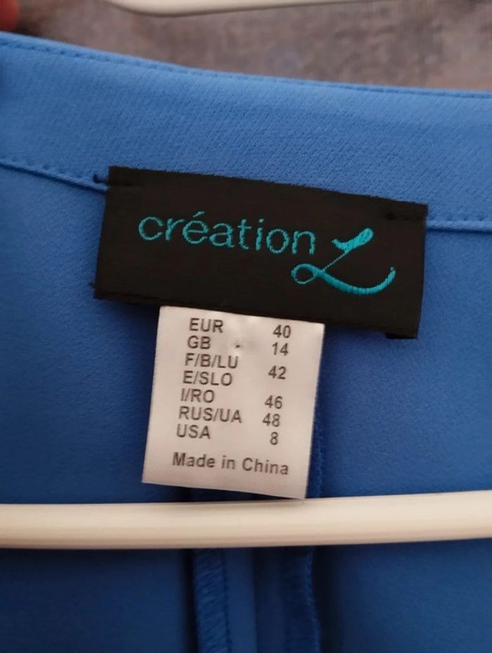 🌿Robe Bleue 3/4 Ajourée Création L,Taille 38/40🌿 - photo numéro 13