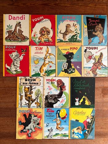 Pierre Probst - Caroline - Lot de 13 livres anciens Les albums roses cartonnés reliure jaune